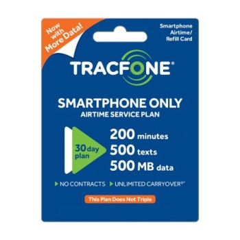 Tracfone Monthly Plan - 200 Minutes - 500MB Data